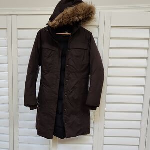 The North Face Women's Dark Brown Hooded Snow Jacket